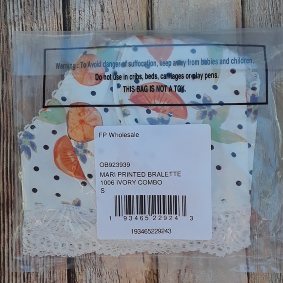 Free People Mari Orange Print Bralette Ivory - Picture 10 of 14